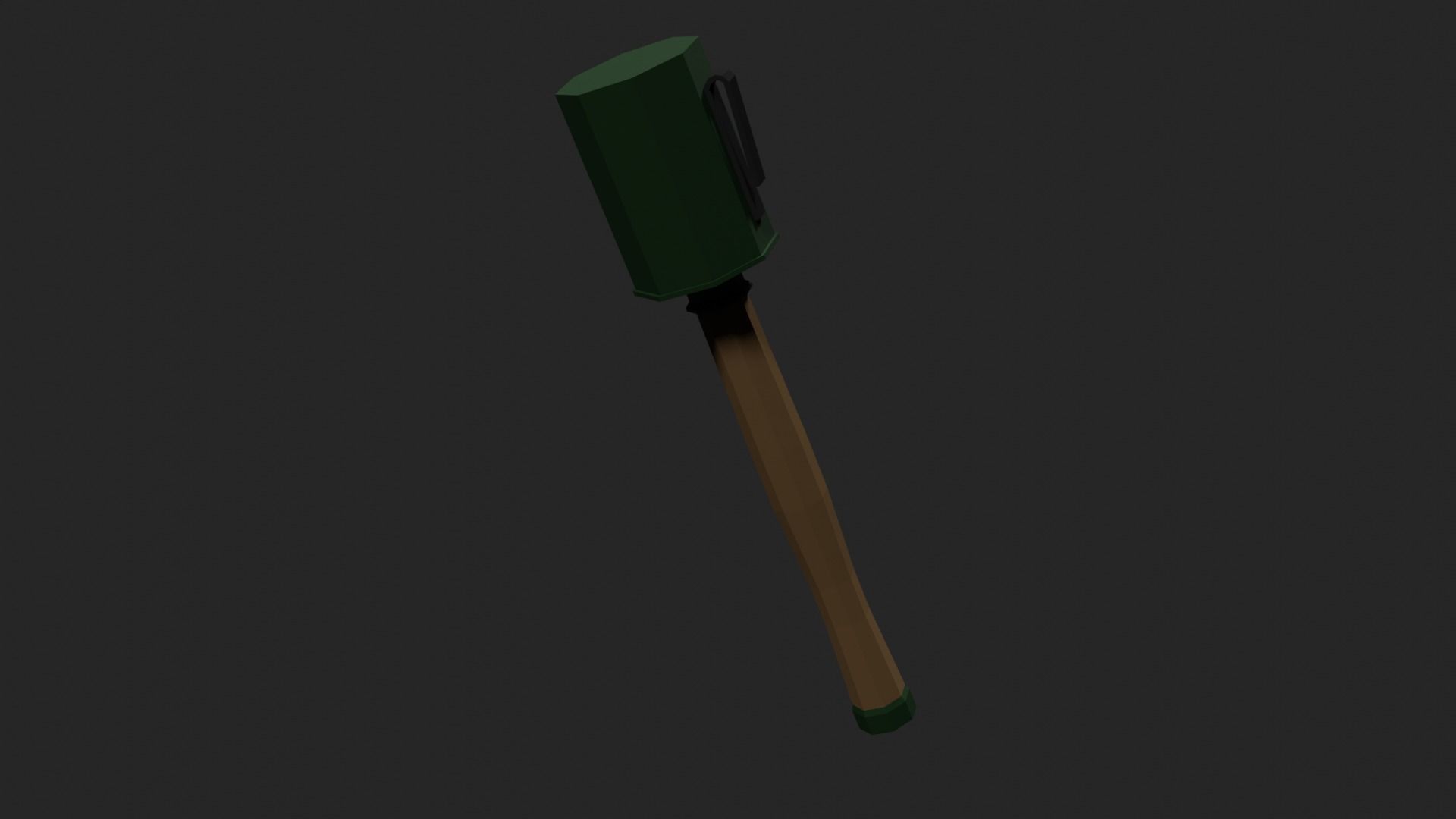 Lowpoly German Stickgrenade Low-poly 3D model_27