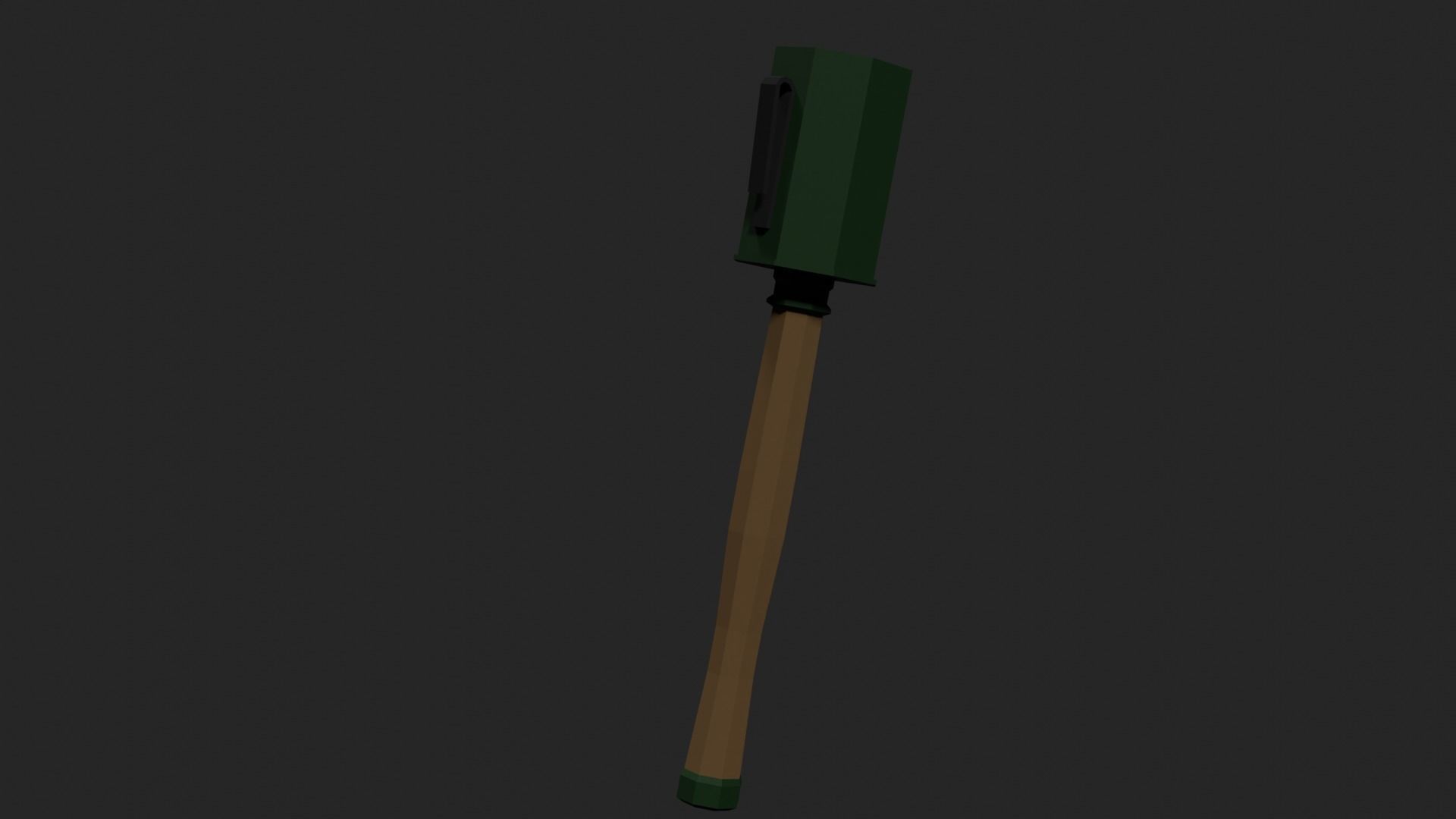 Lowpoly German Stickgrenade Low-poly 3D model_10