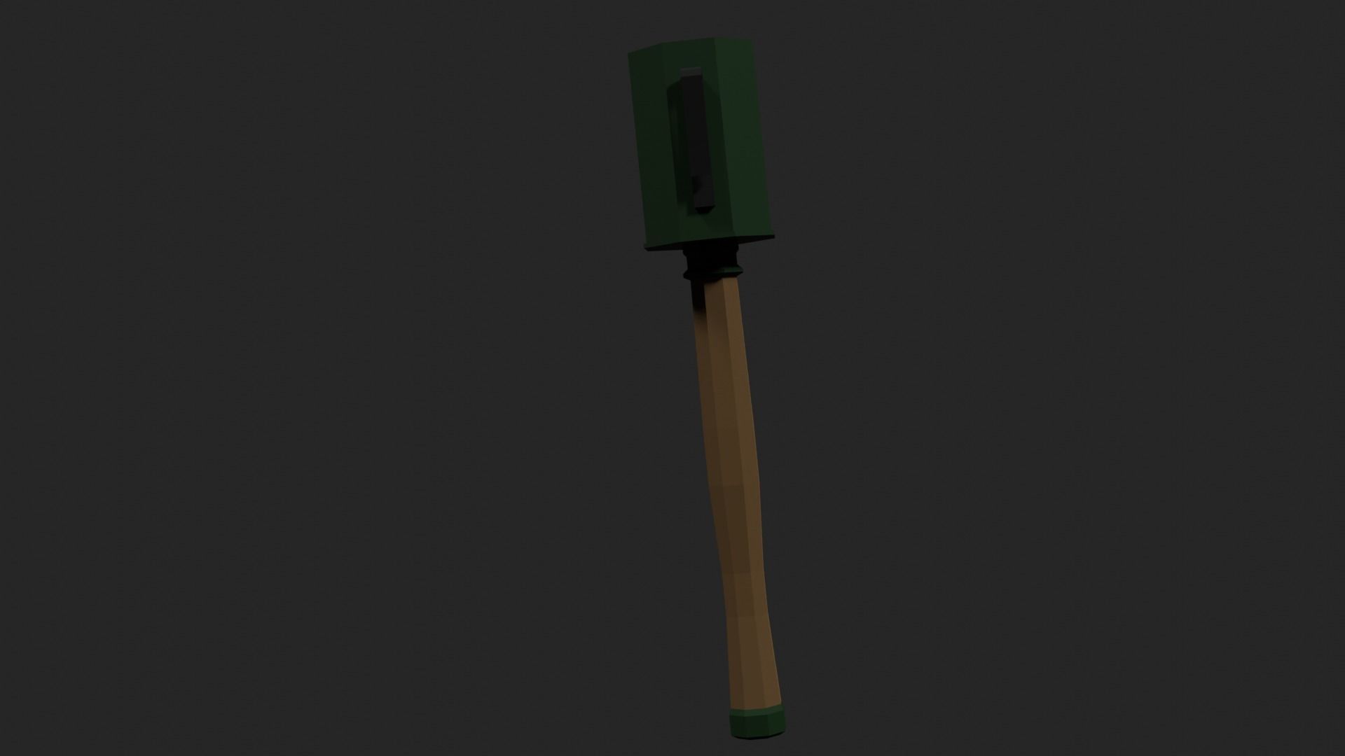 Lowpoly German Stickgrenade Low-poly 3D model_7