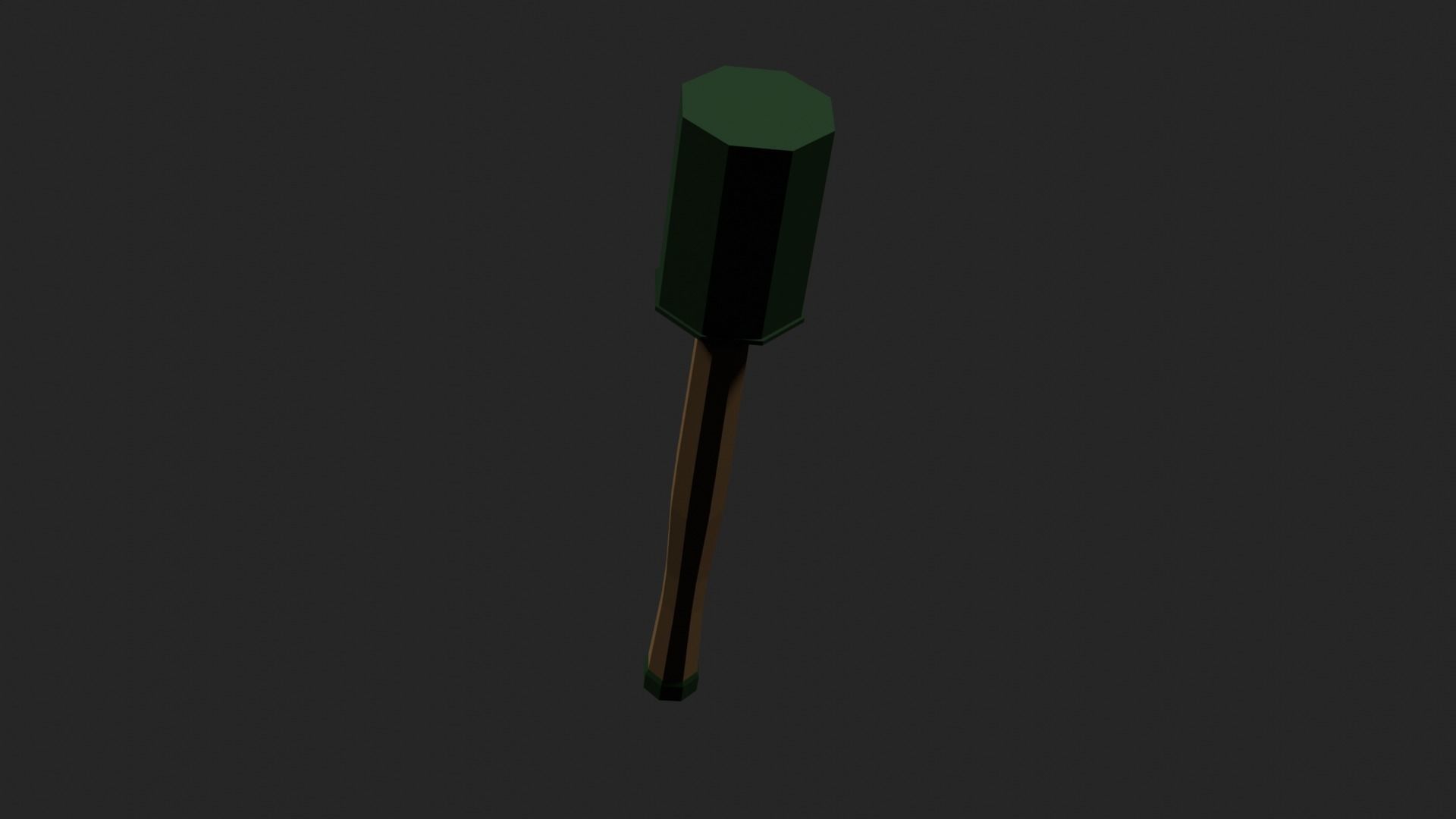 Lowpoly German Stickgrenade Low-poly 3D model_19