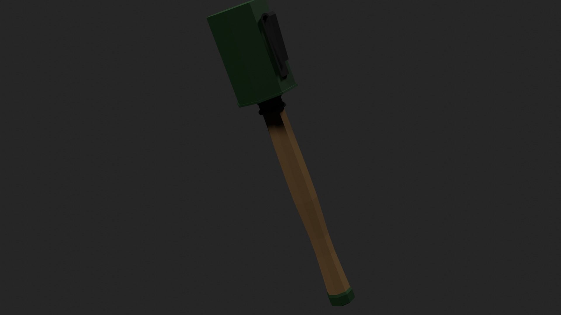 Lowpoly German Stickgrenade Low-poly 3D model_30