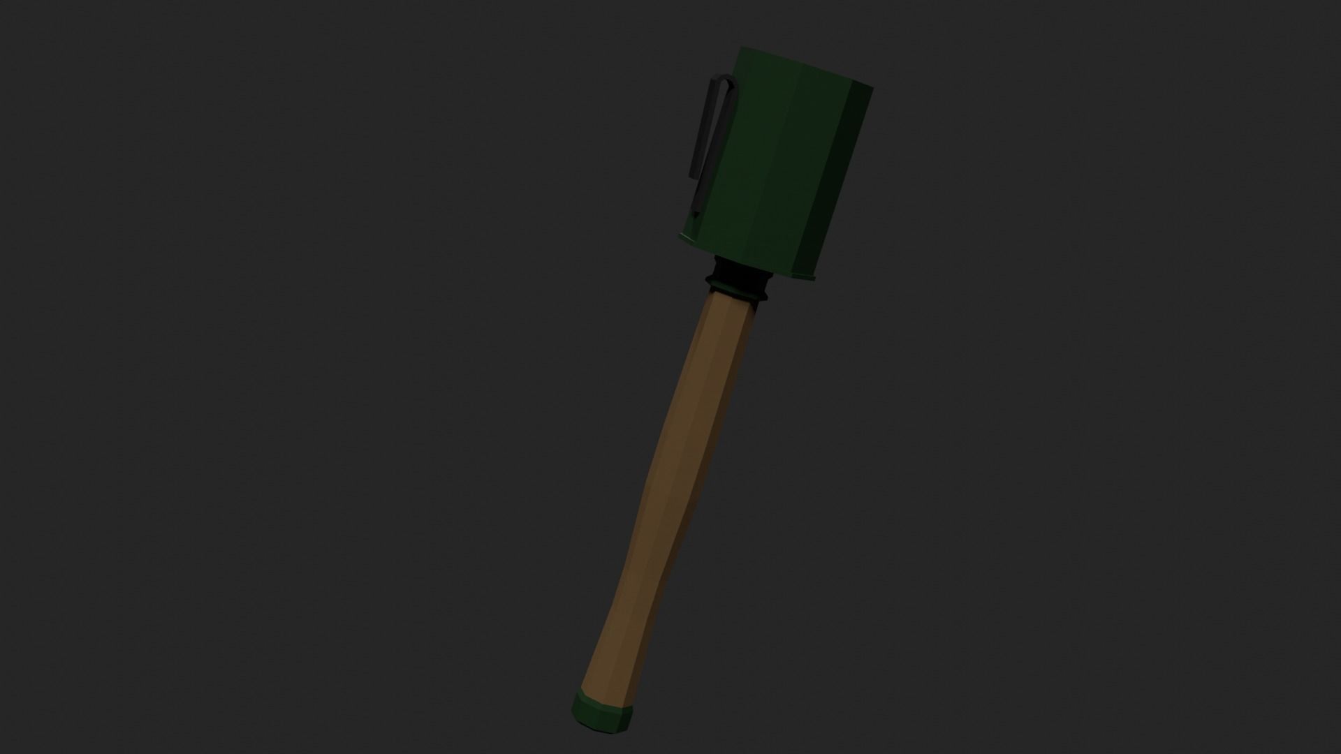 Lowpoly German Stickgrenade Low-poly 3D model_12