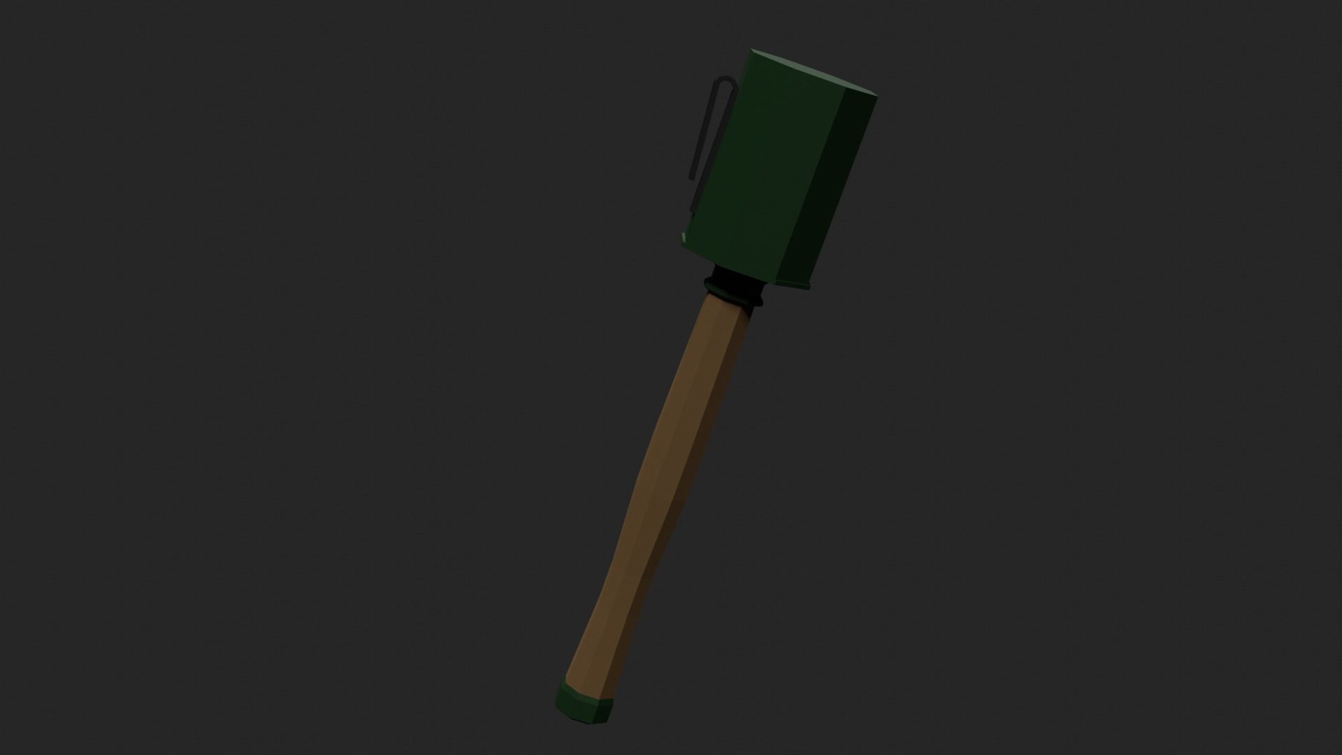 Lowpoly German Stickgrenade Low-poly 3D model_13