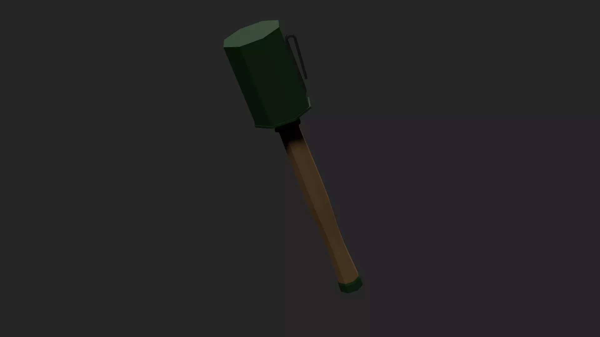 Lowpoly German Stickgrenade Low-poly 3D model_0