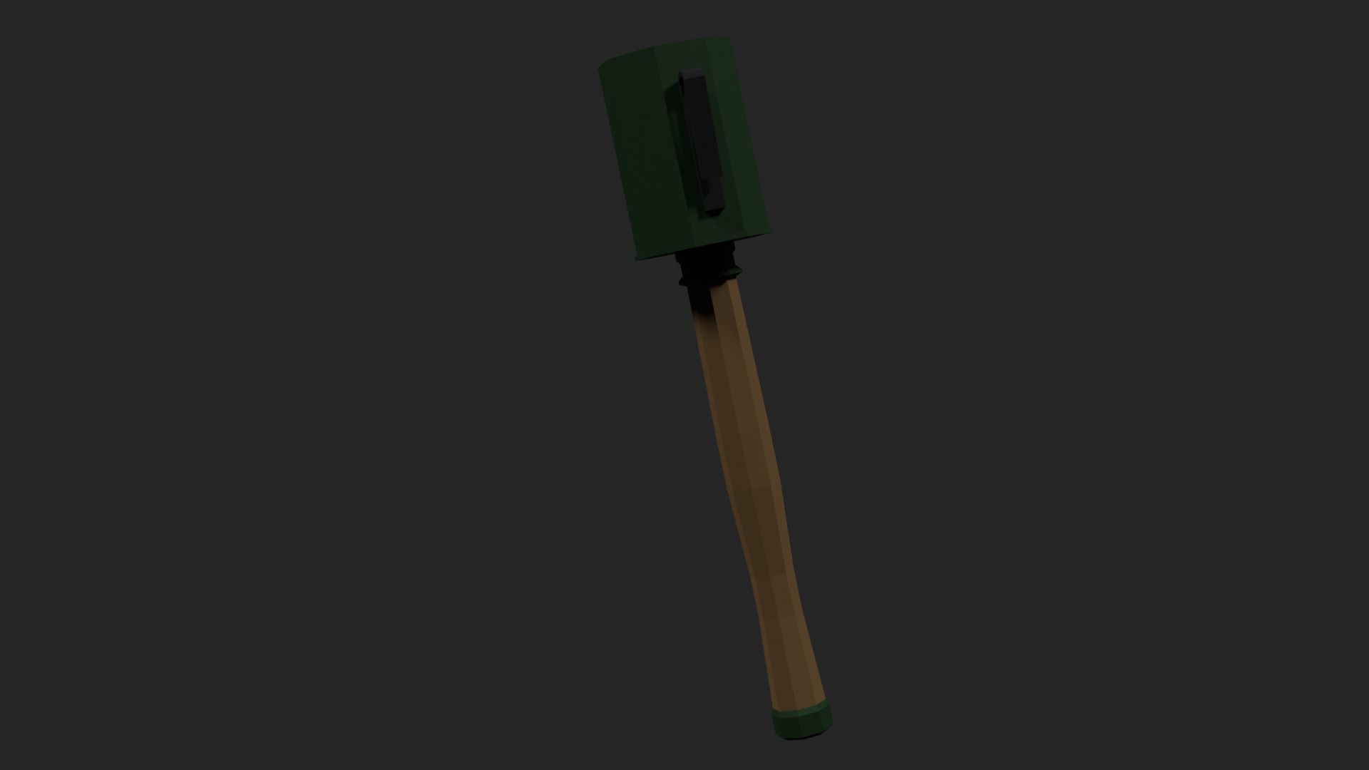 Lowpoly German Stickgrenade Low-poly 3D model_6