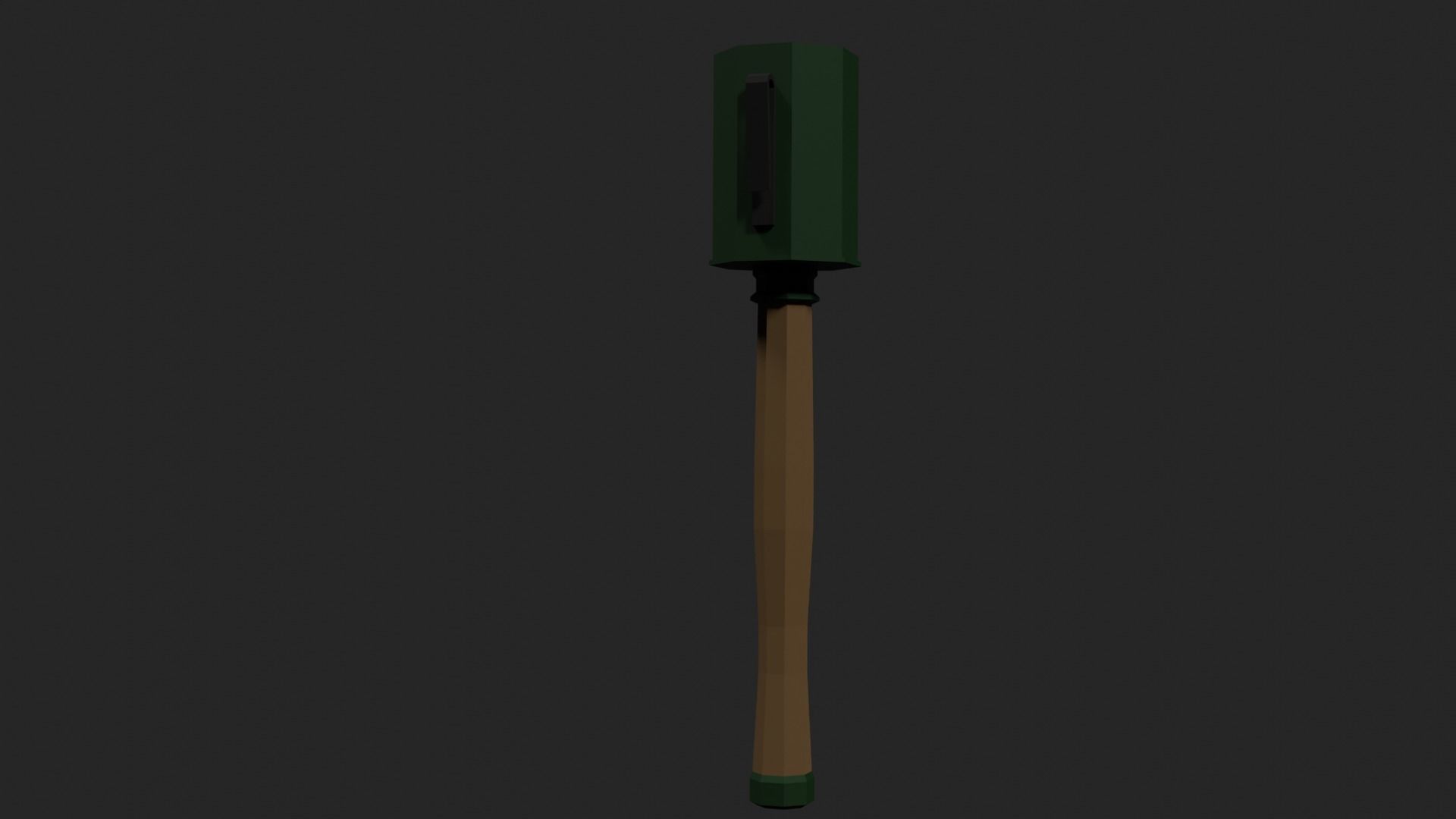 Lowpoly German Stickgrenade Low-poly 3D model_8