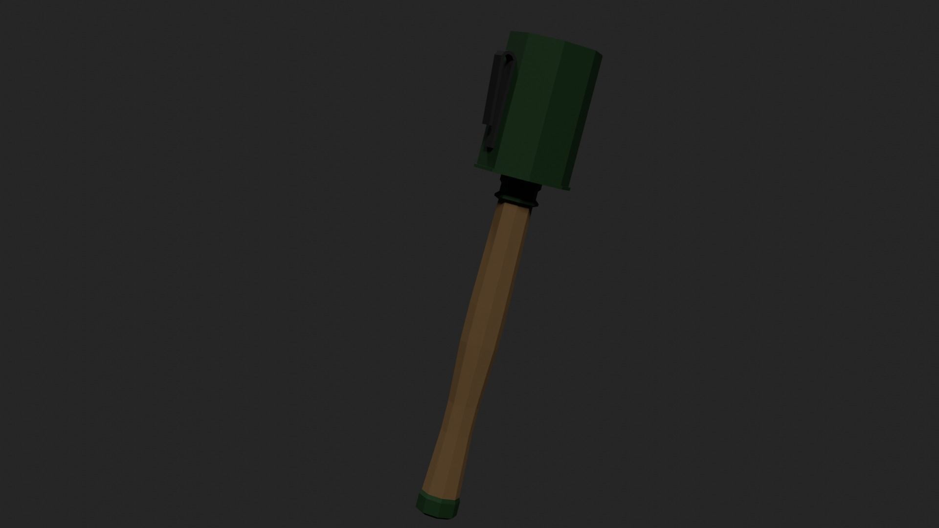 Lowpoly German Stickgrenade Low-poly 3D model_11