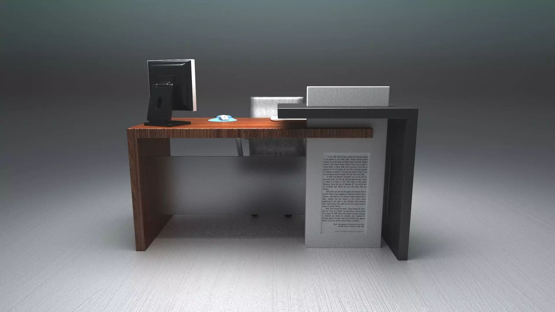 FREE Modern reception desk 3d model Free 3D model_0