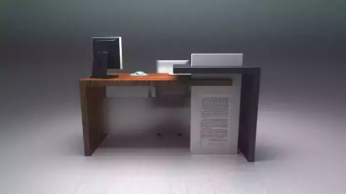 FREE Modern reception desk 3d model