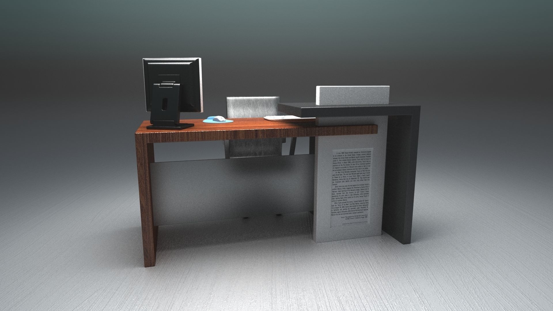 FREE Modern reception desk 3d model Free 3D model_24