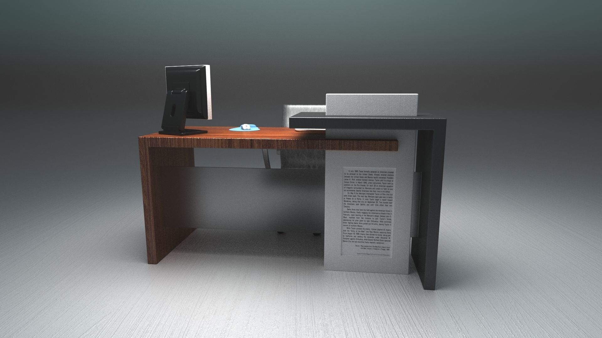 FREE Modern reception desk 3d model Free 3D model_21