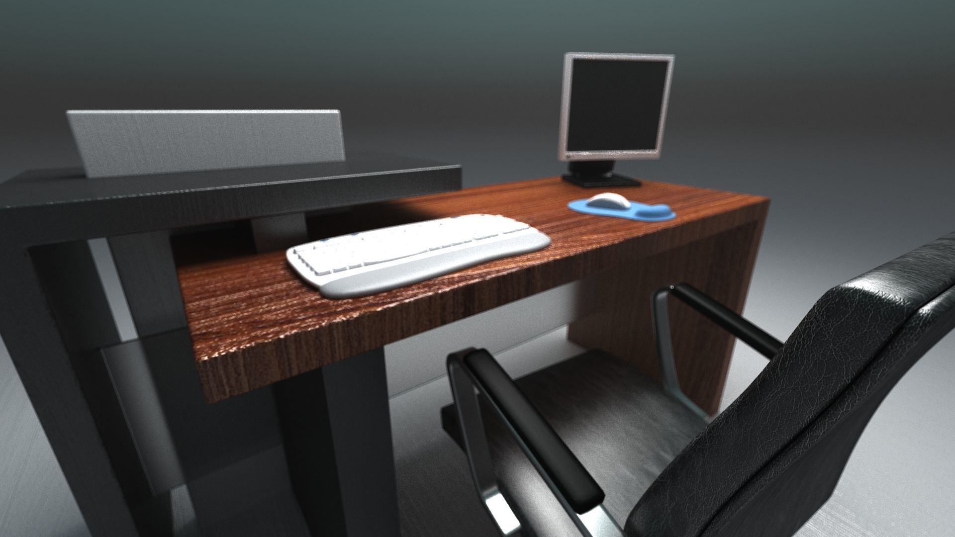 FREE Modern reception desk 3d model Free 3D model_11