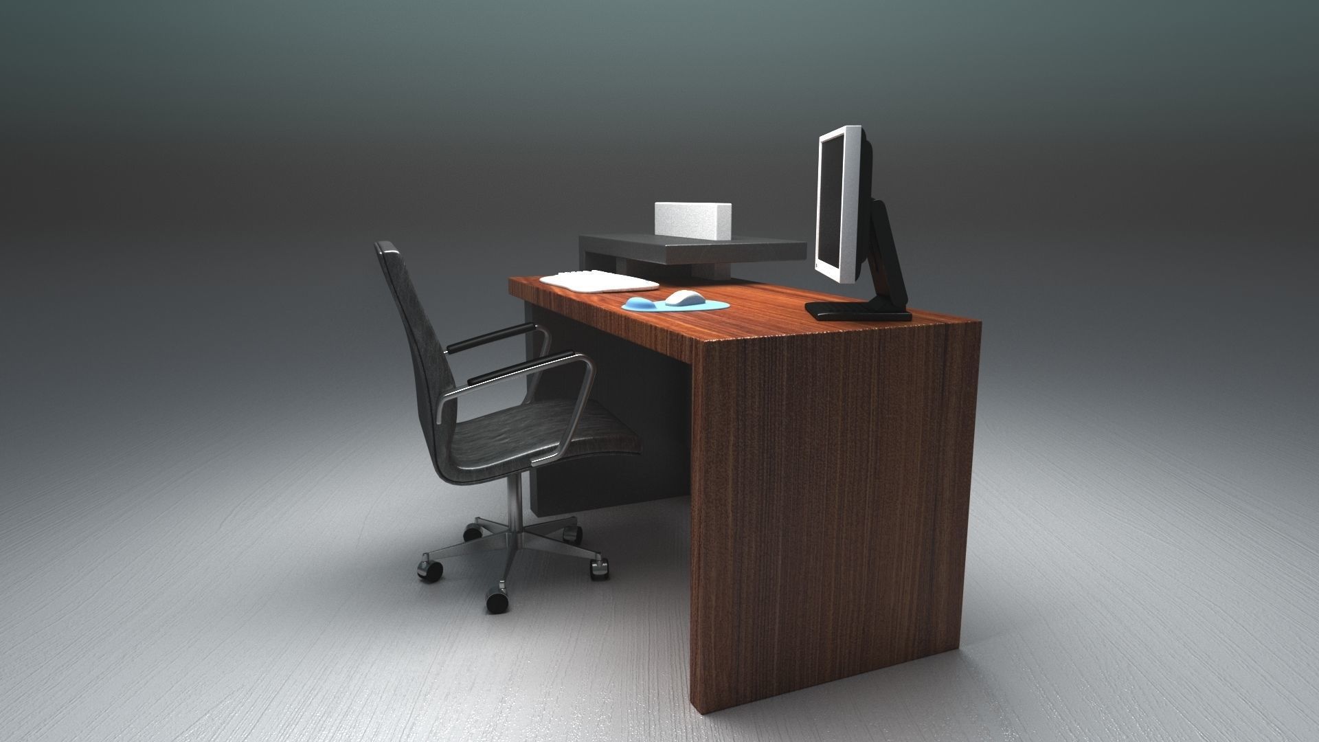 FREE Modern reception desk 3d model Free 3D model_2