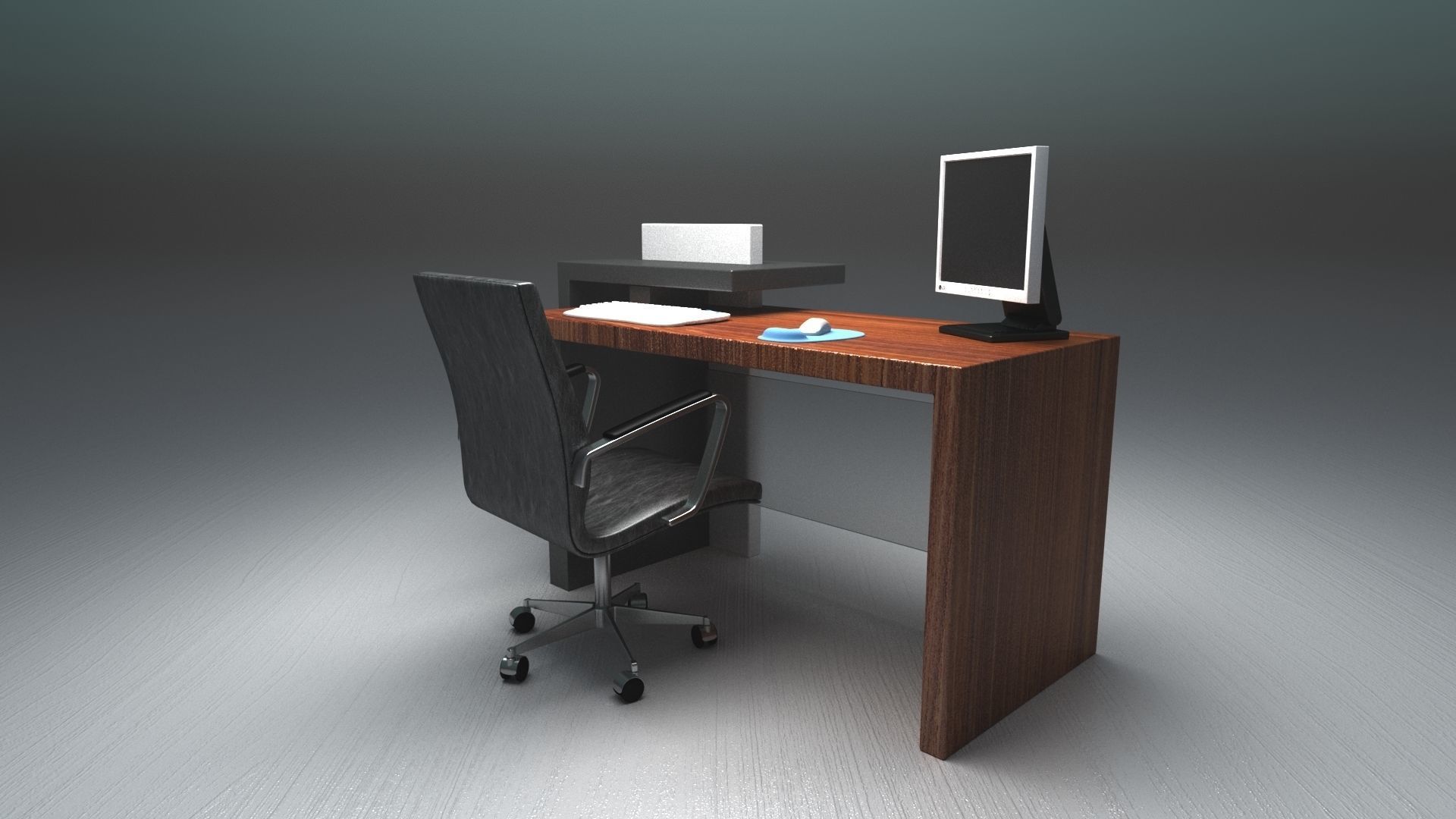 FREE Modern reception desk 3d model Free 3D model_3