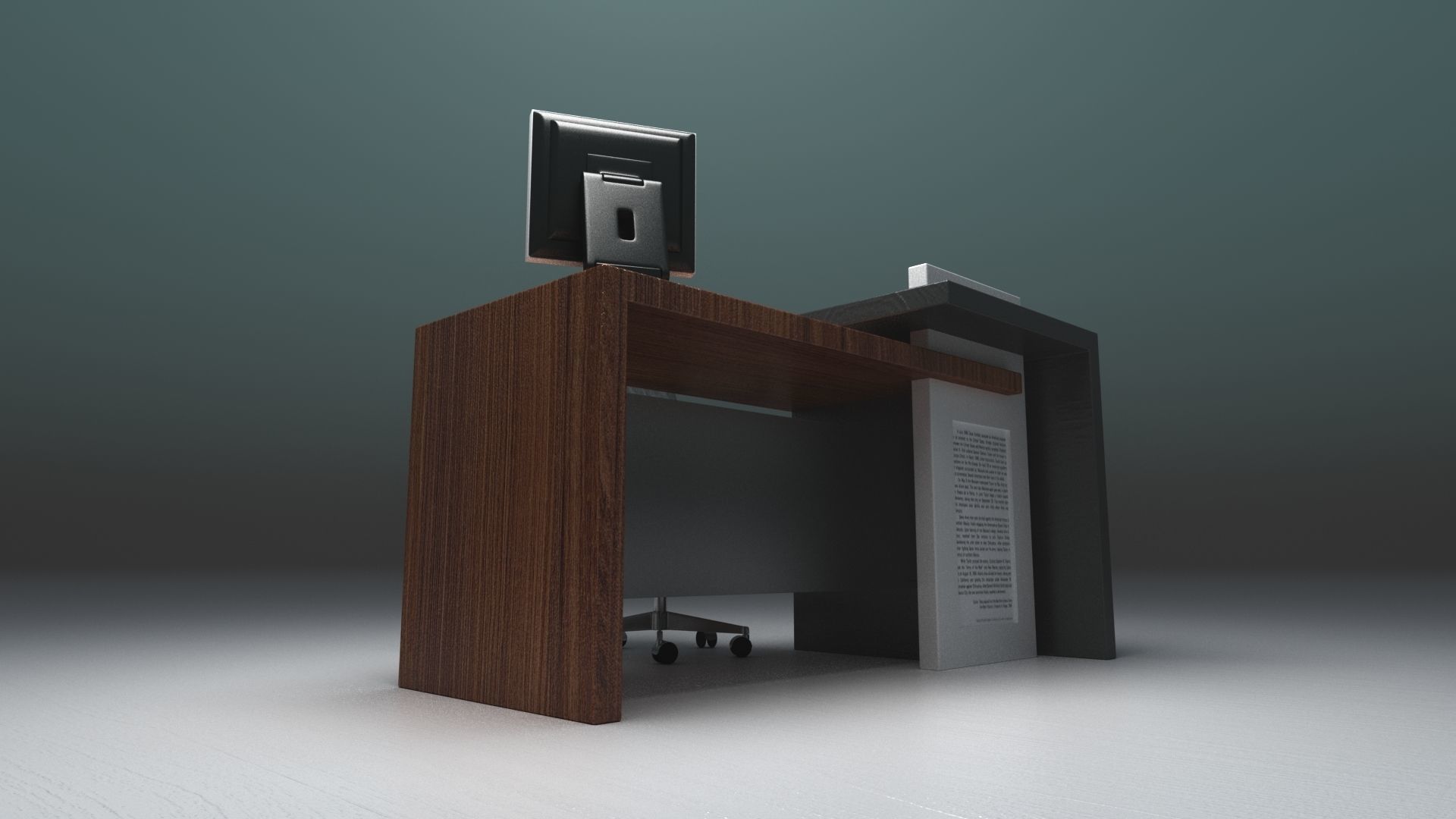 FREE Modern reception desk 3d model Free 3D model_9