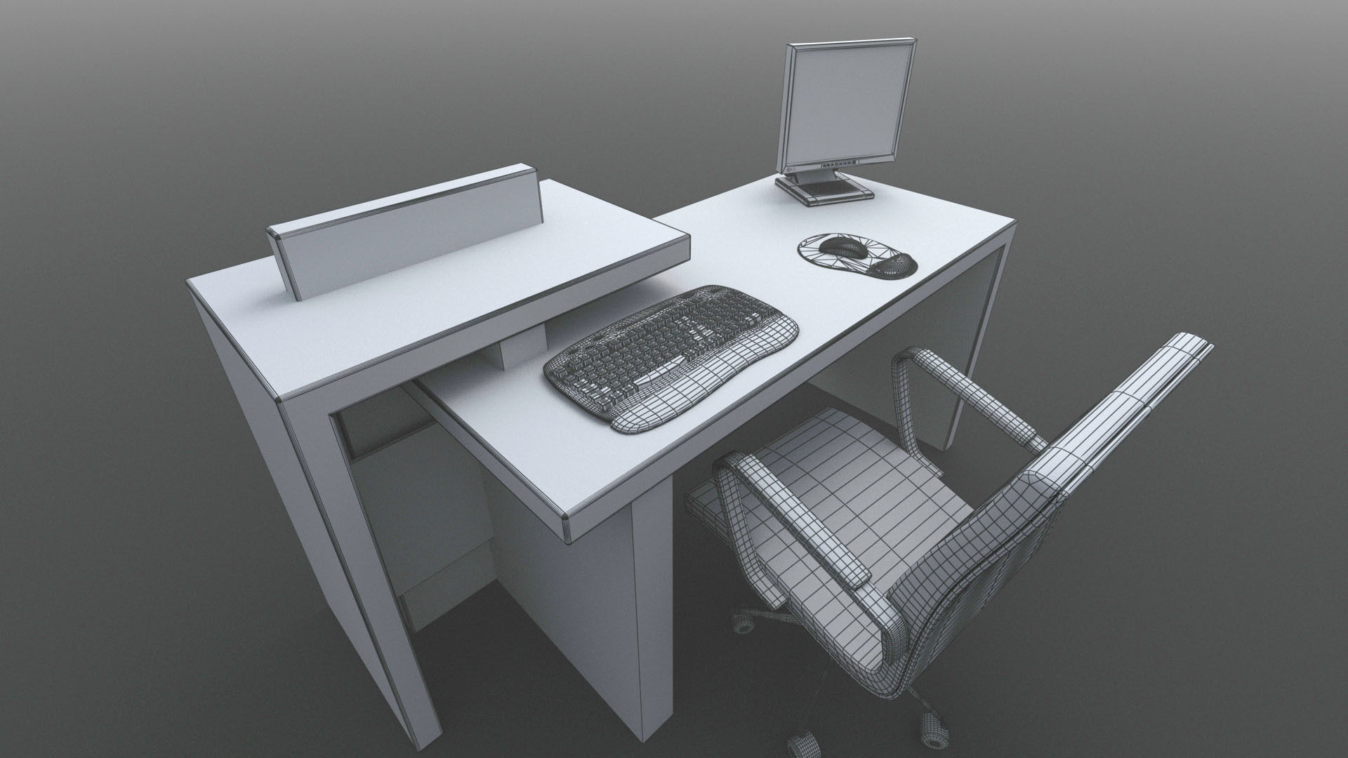 FREE Modern reception desk 3d model Free 3D model_4