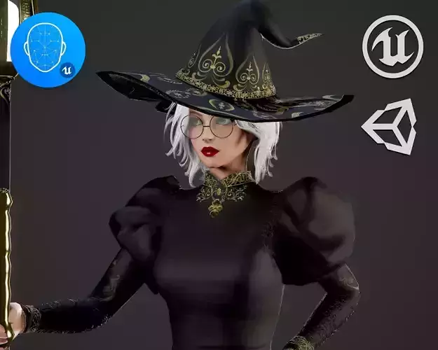 Wizard Girl - Game Ready Low-poly 3D model