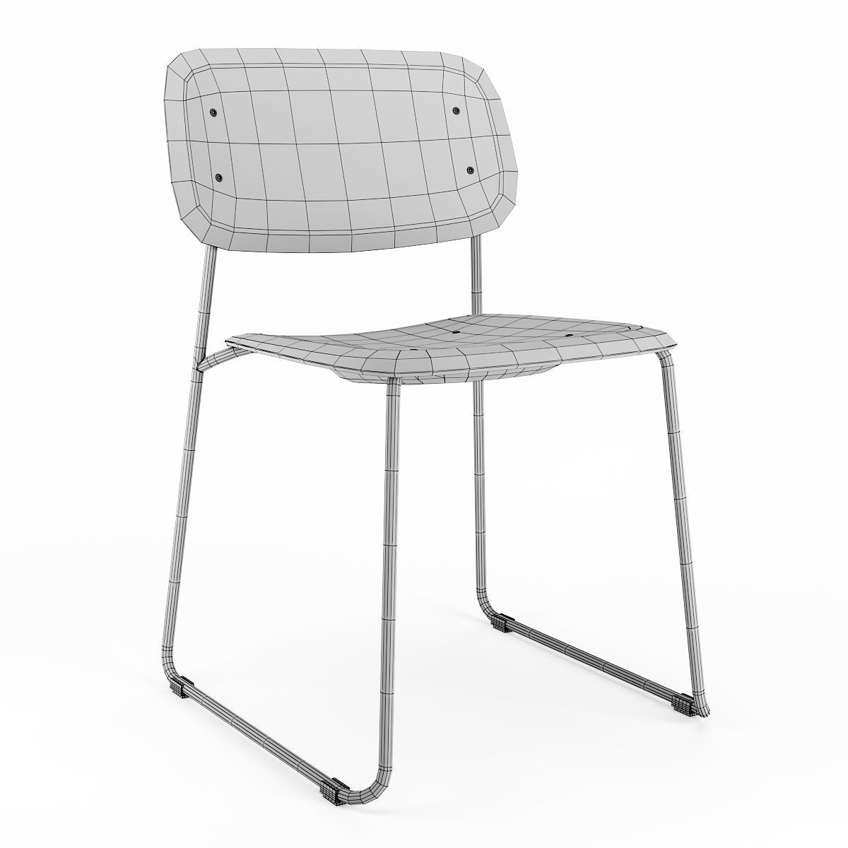 HAY Soft Edge P10 Sled Chairs 3D model_5