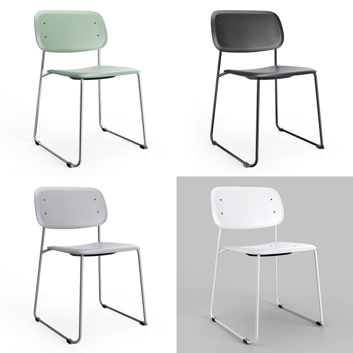 HAY Soft Edge P10 Sled Chairs 3D model_6
