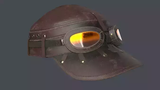 Retro Aviator Helmet 3D