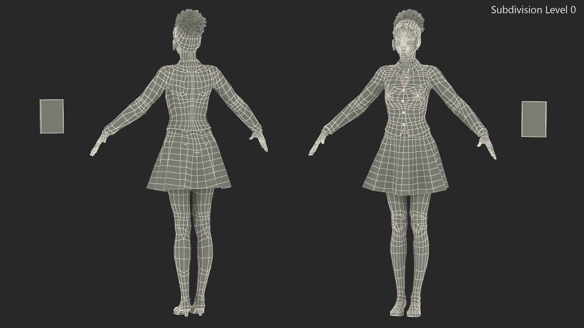 Light Skin Black Teenage Schoolgirl Rigged for Modo 3D model_21