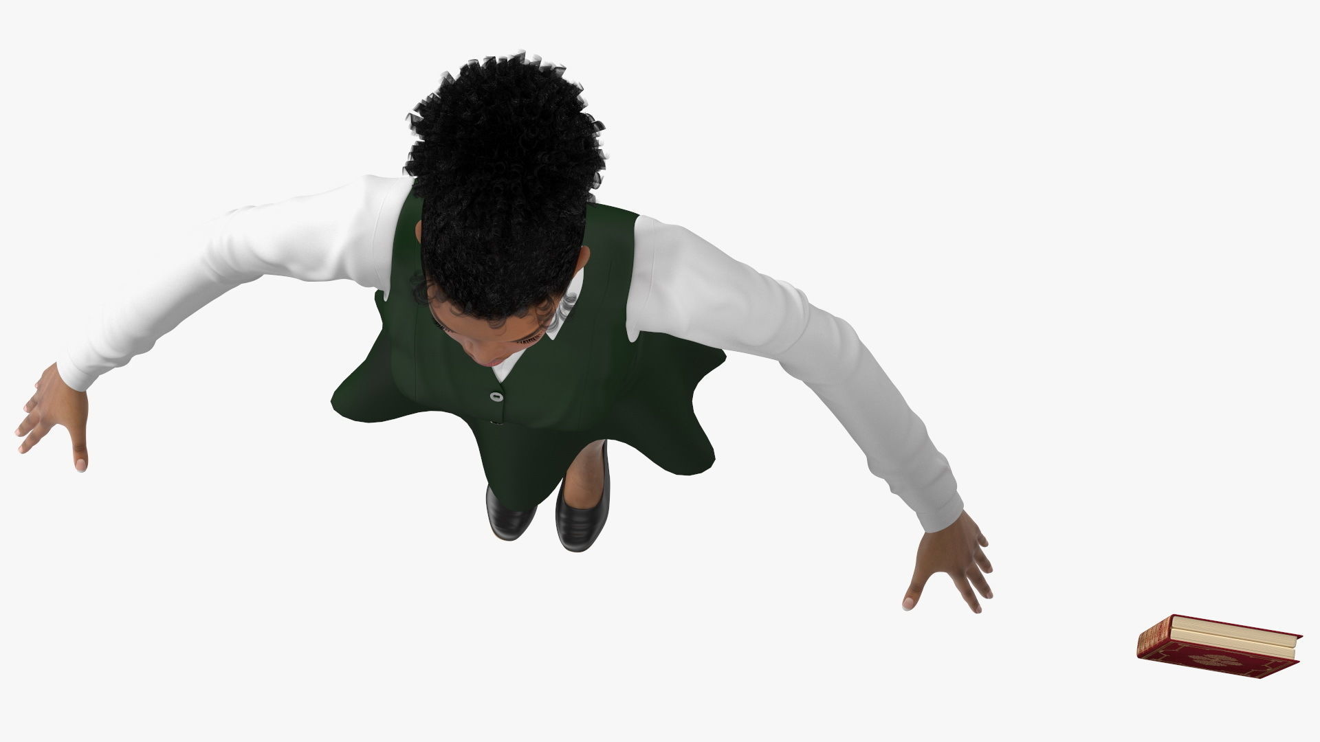 Light Skin Black Teenage Schoolgirl Rigged for Modo 3D model_18