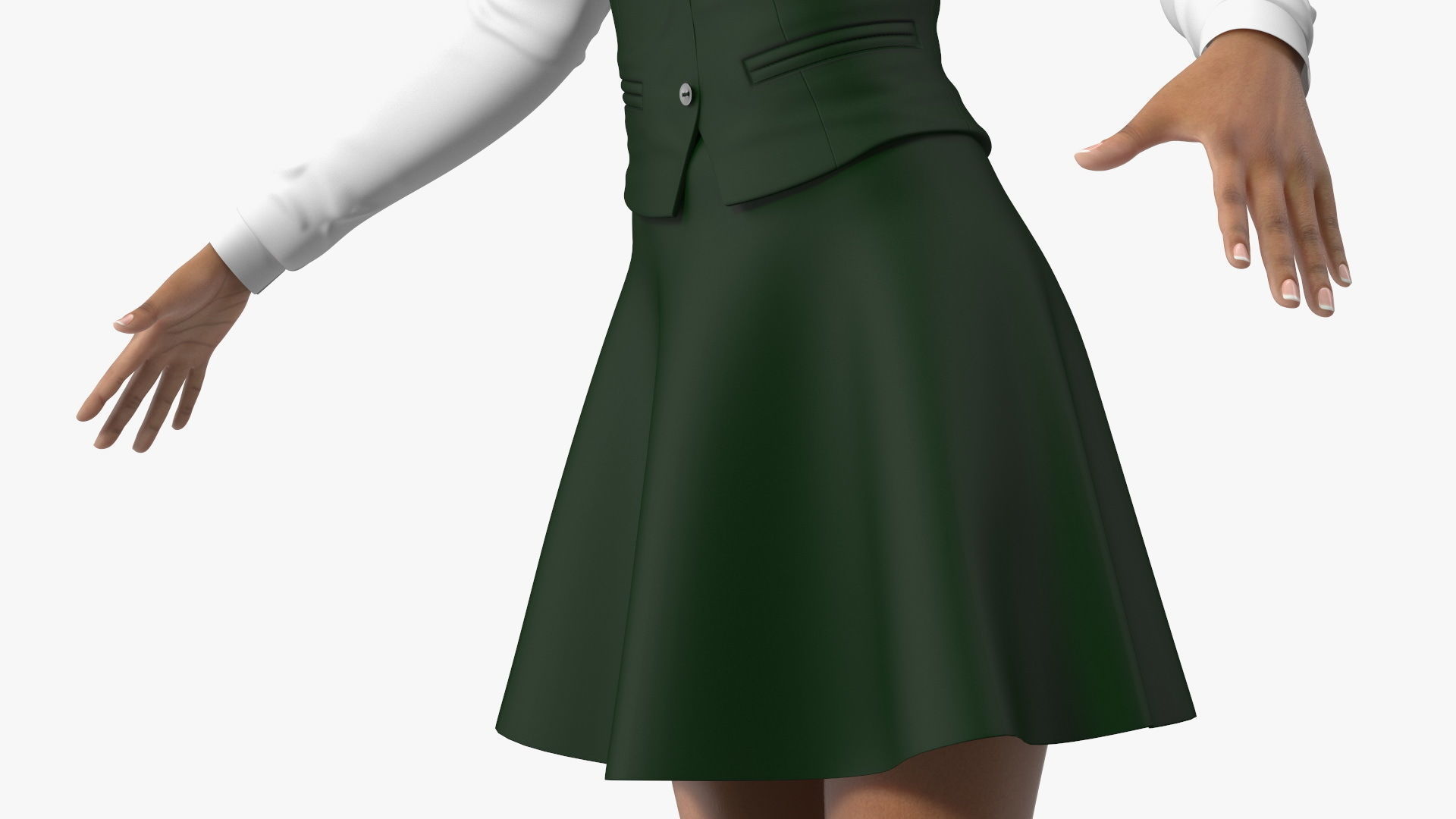 Light Skin Black Teenage Schoolgirl Rigged for Modo 3D model_15