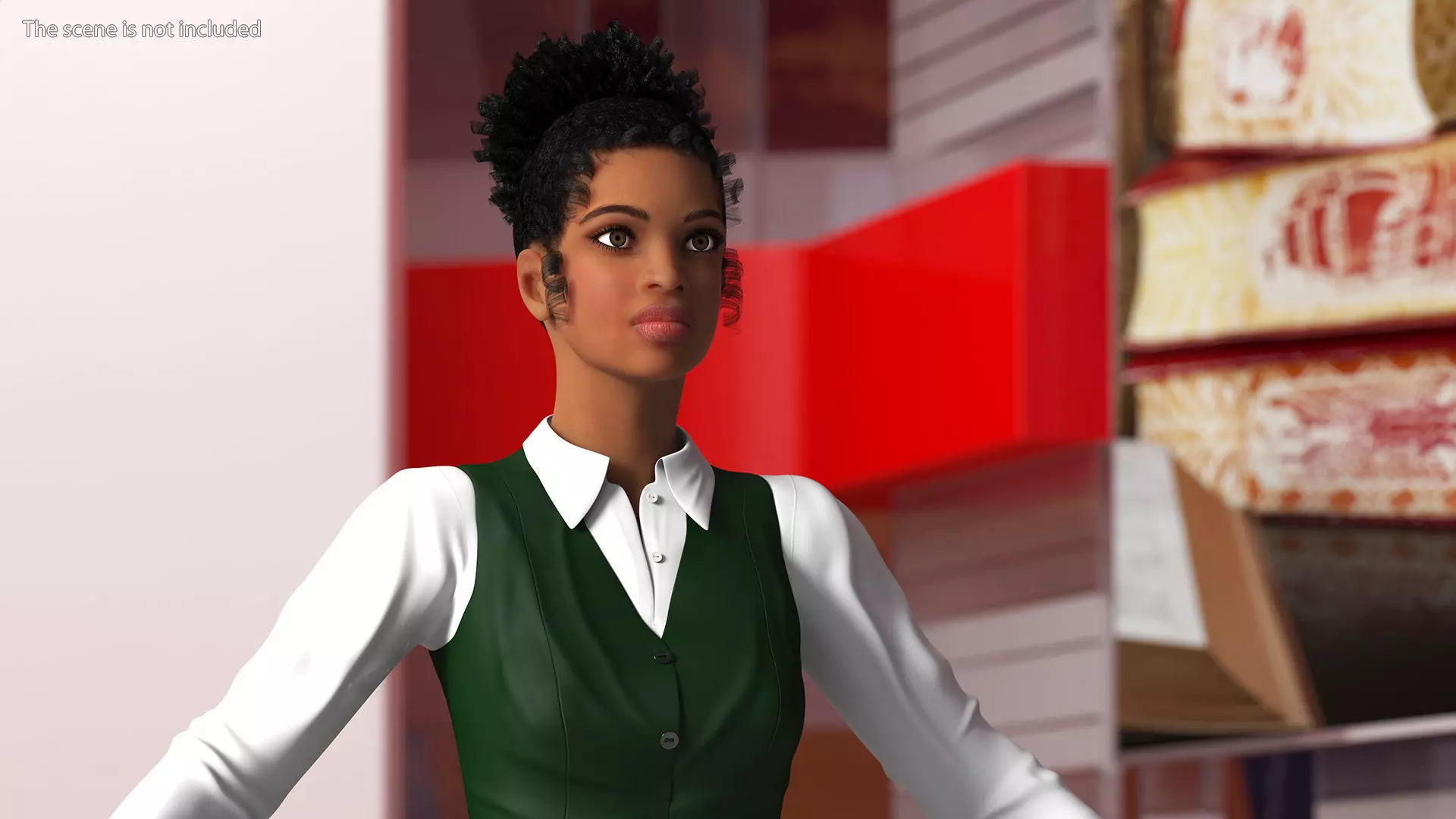 Light Skin Black Teenage Schoolgirl Rigged for Modo 3D model_0
