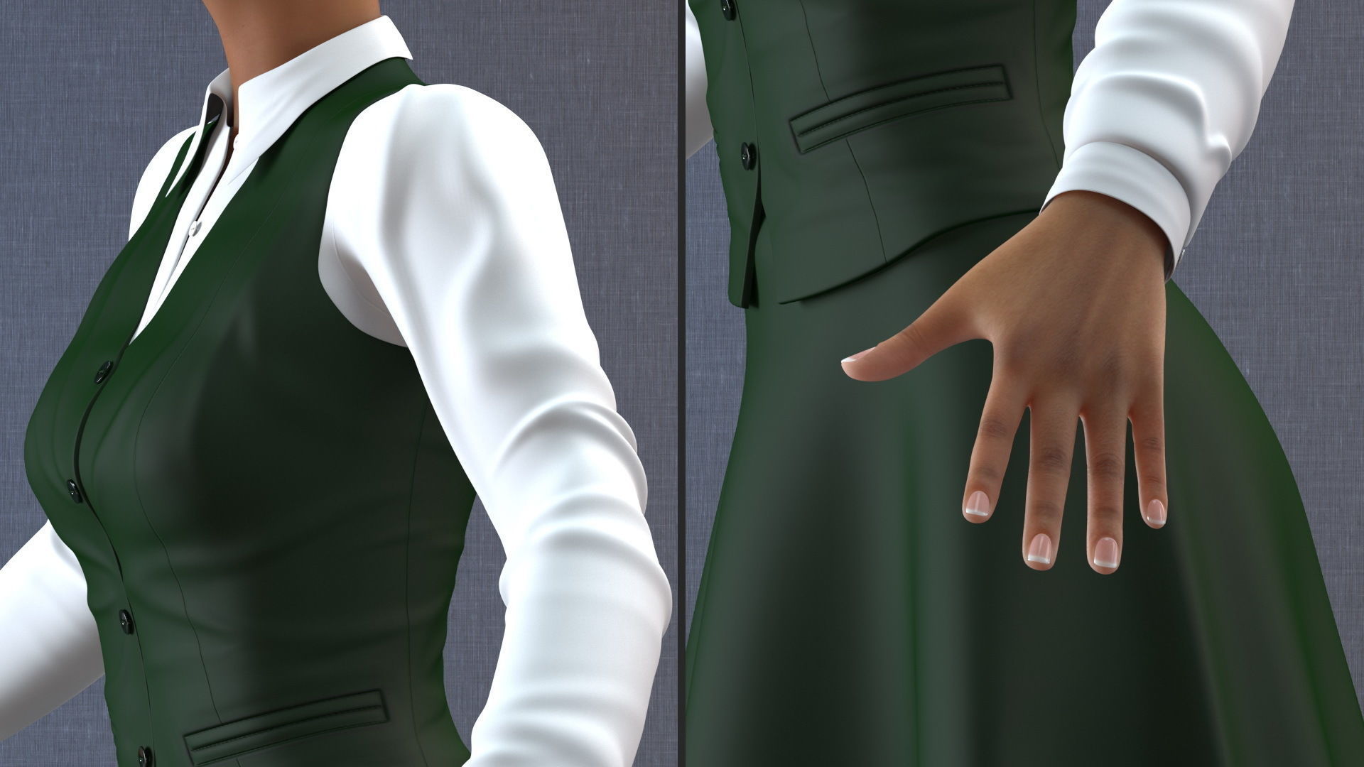 Light Skin Black Teenage Schoolgirl Rigged for Modo 3D model_10