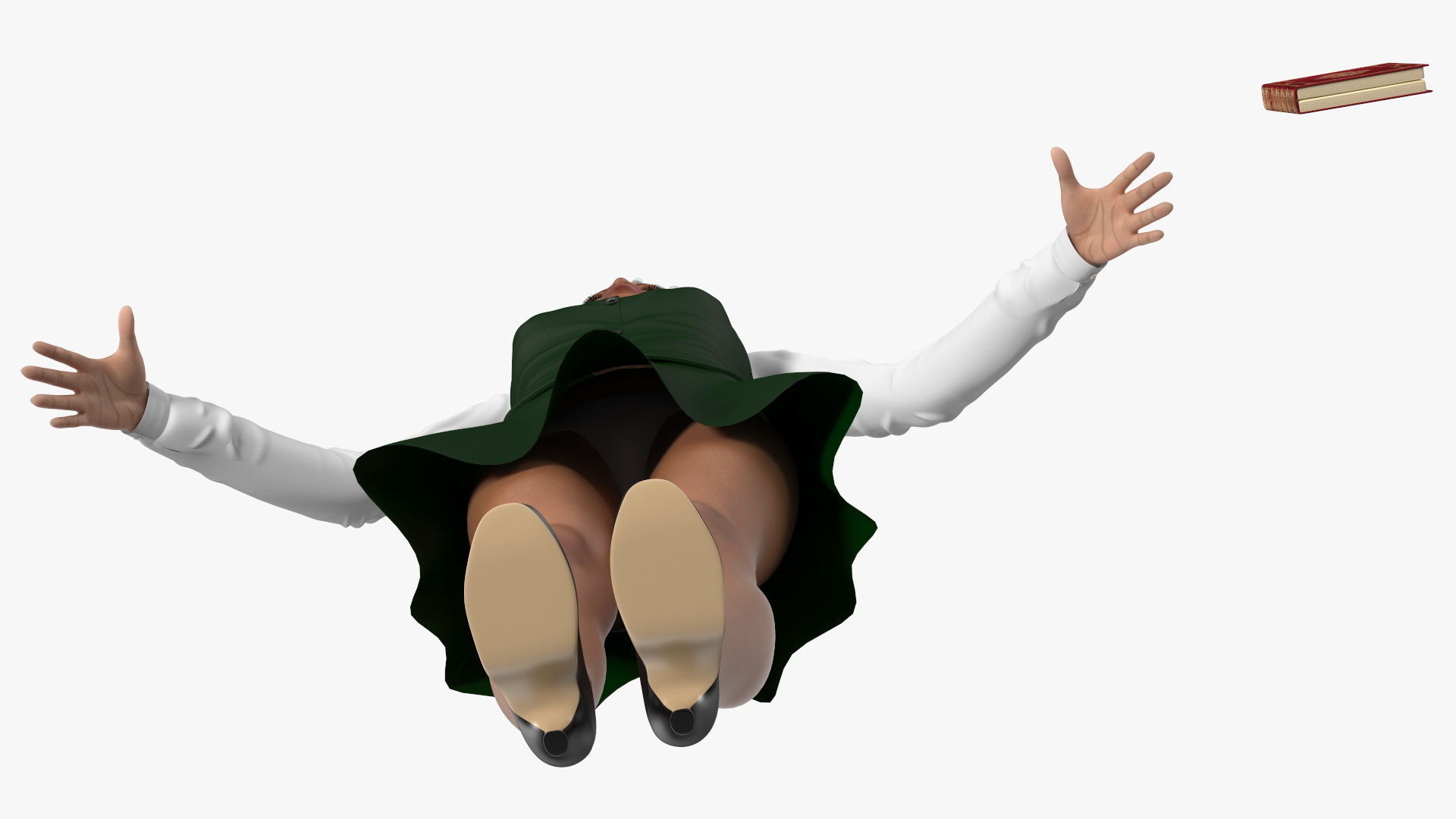 Light Skin Black Teenage Schoolgirl Rigged for Modo 3D model_19