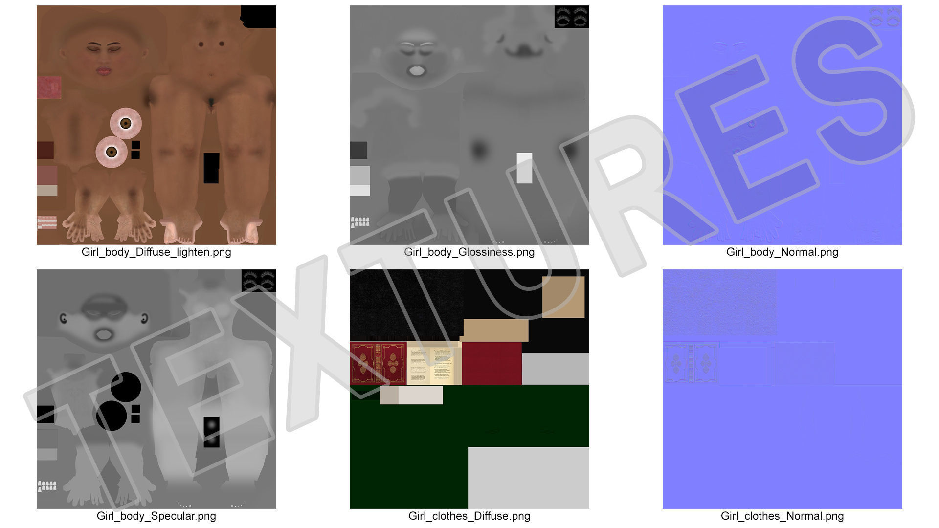 Light Skin Black Teenage Schoolgirl Rigged for Modo 3D model_24