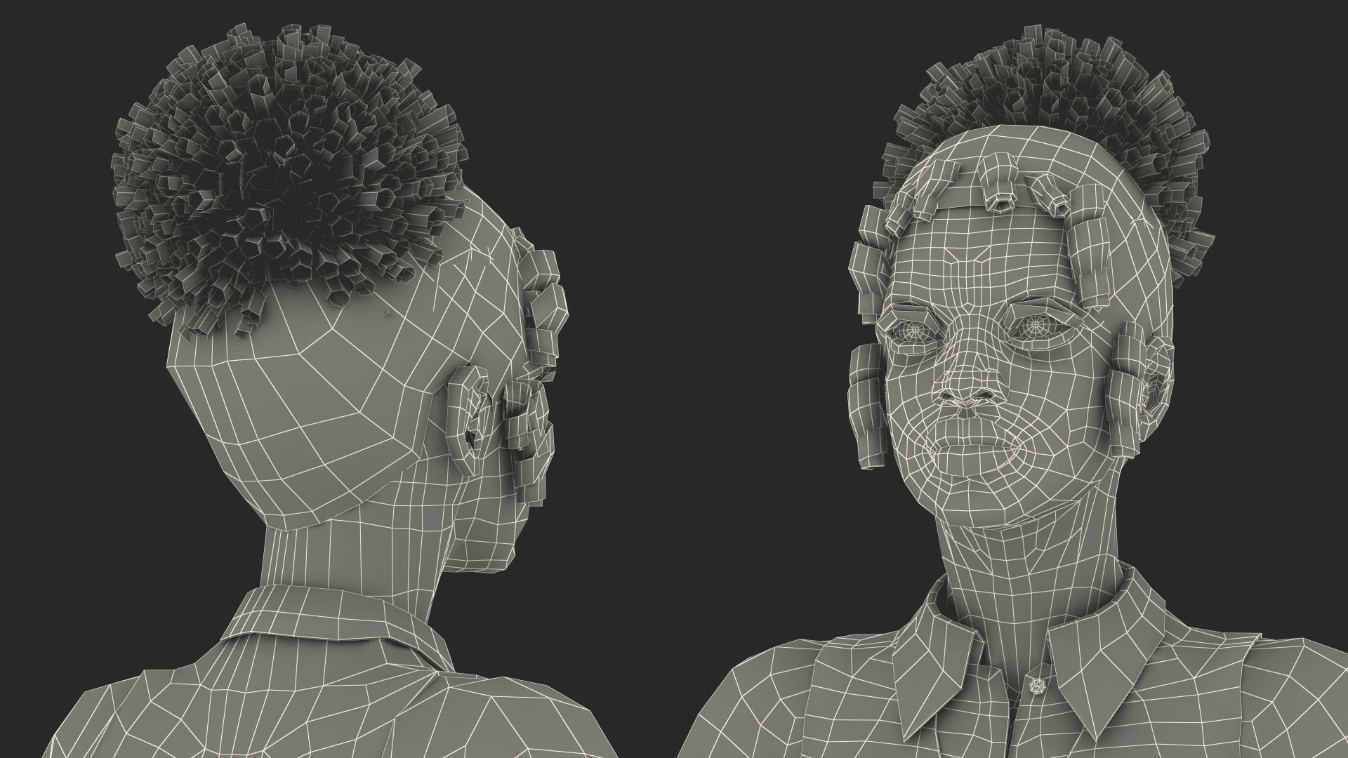 Light Skin Black Teenage Schoolgirl Rigged for Modo 3D model_26