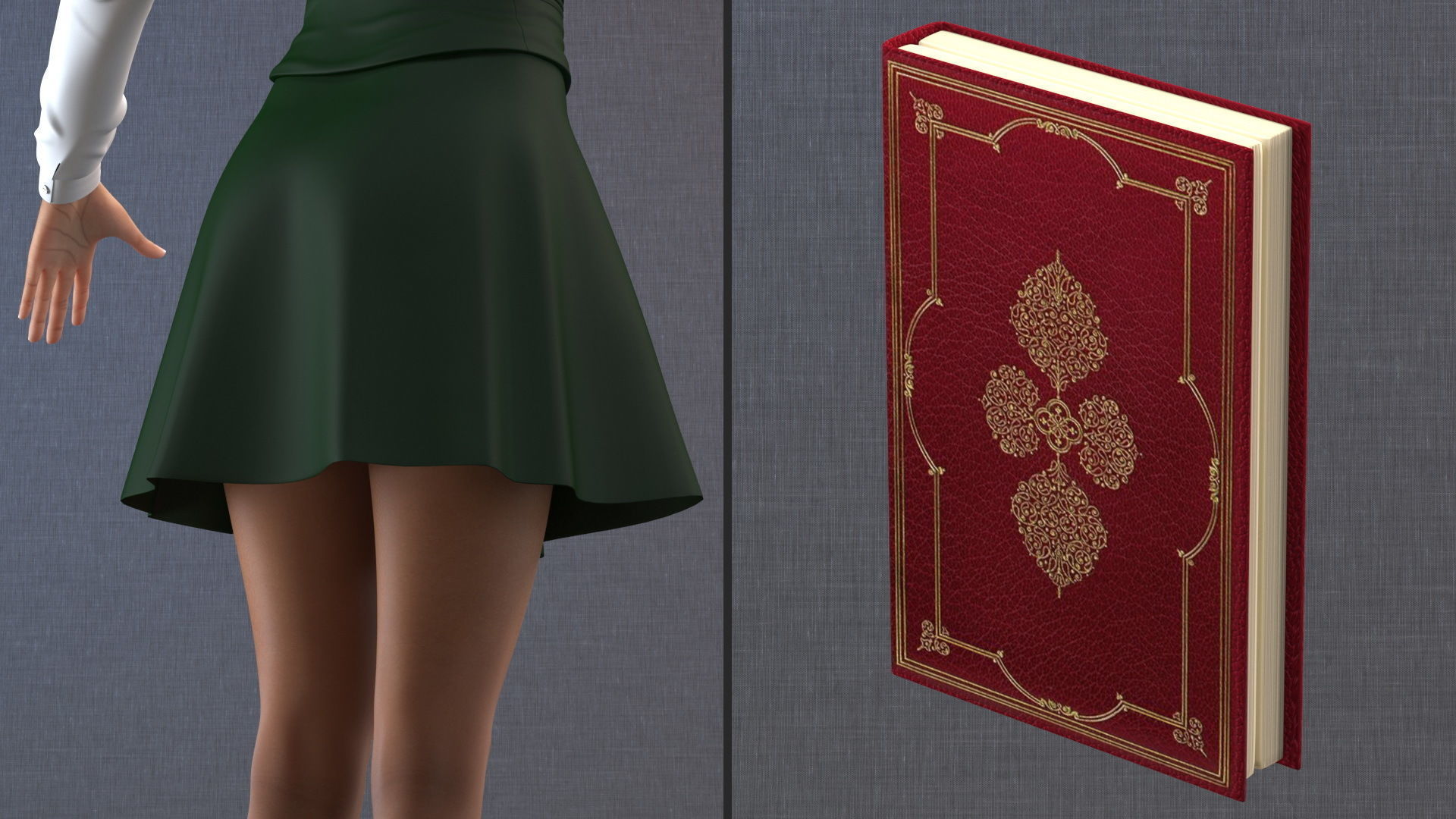 Light Skin Black Teenage Schoolgirl Rigged for Modo 3D model_11