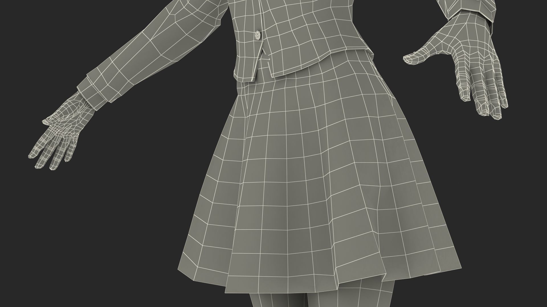Light Skin Black Teenage Schoolgirl Rigged for Modo 3D model_27