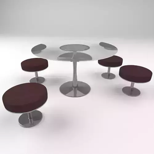 chair glass dining table and four stools