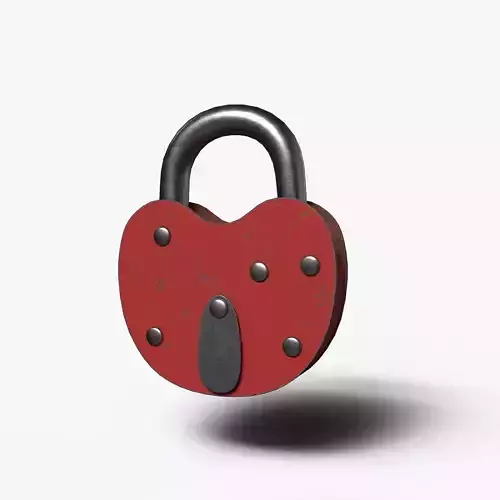 Padlock Mid Poly with Loop Rivets Keyhole and Cap