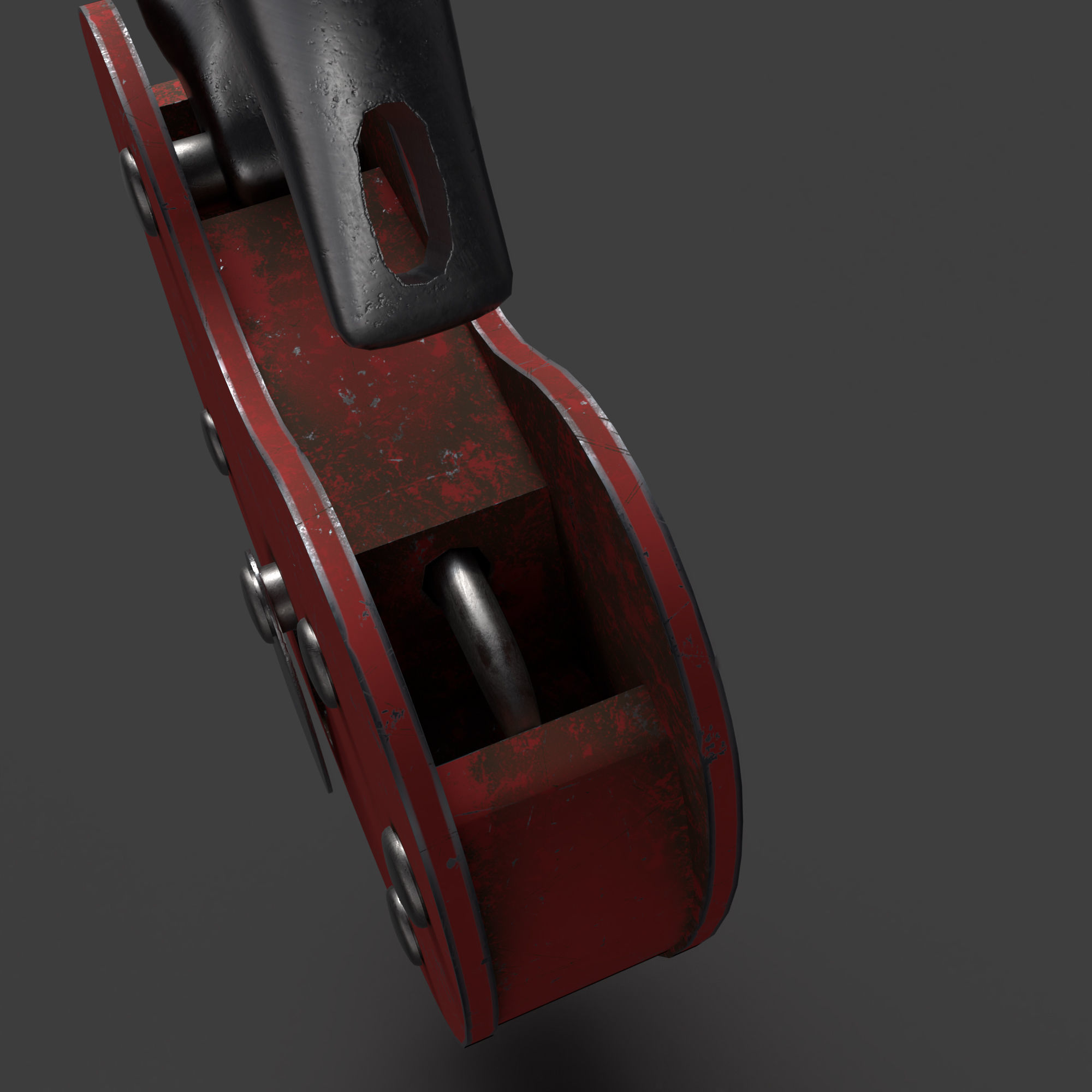 Padlock Mid Poly with Loop Rivets Keyhole and Cap 3D model_13