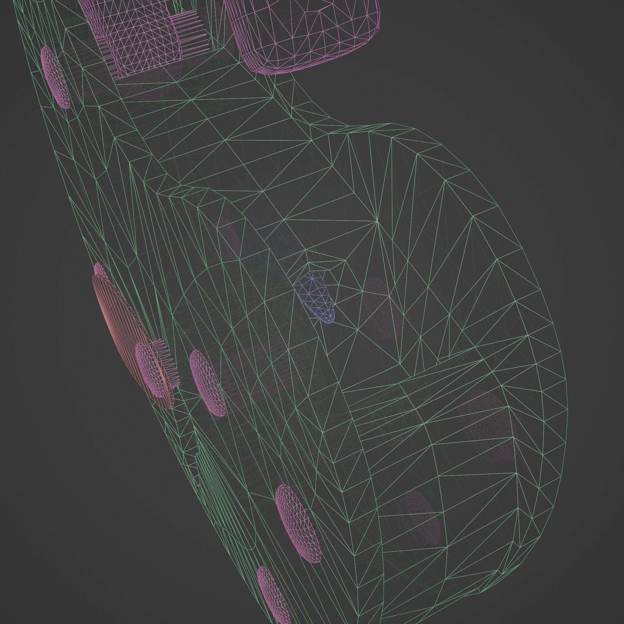 Padlock Mid Poly with Loop Rivets Keyhole and Cap 3D model_22