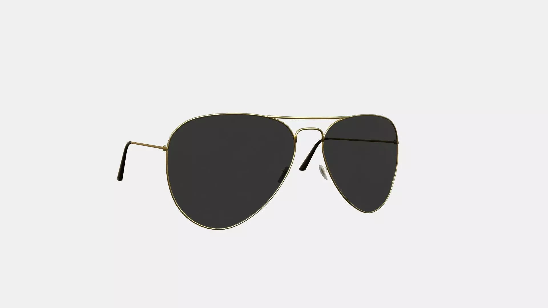 Sunglass Aviator 01 Black Gold - Character Design Fashion Low-poly 3D model