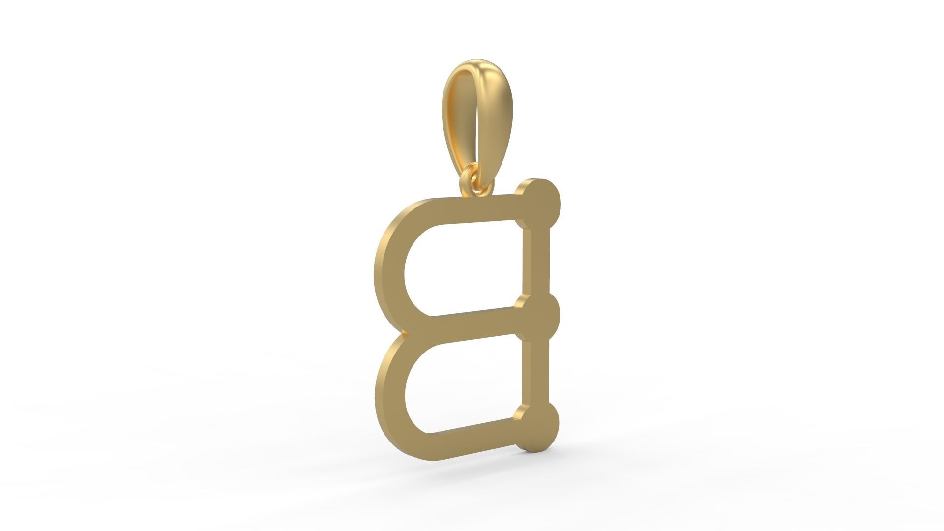 Initial Letters Pendant GLADWINDEMO B 3D print model_3