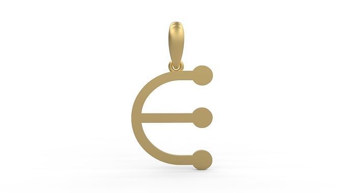 Initial Letters Pendant GLADWINDEMO E 3D print model