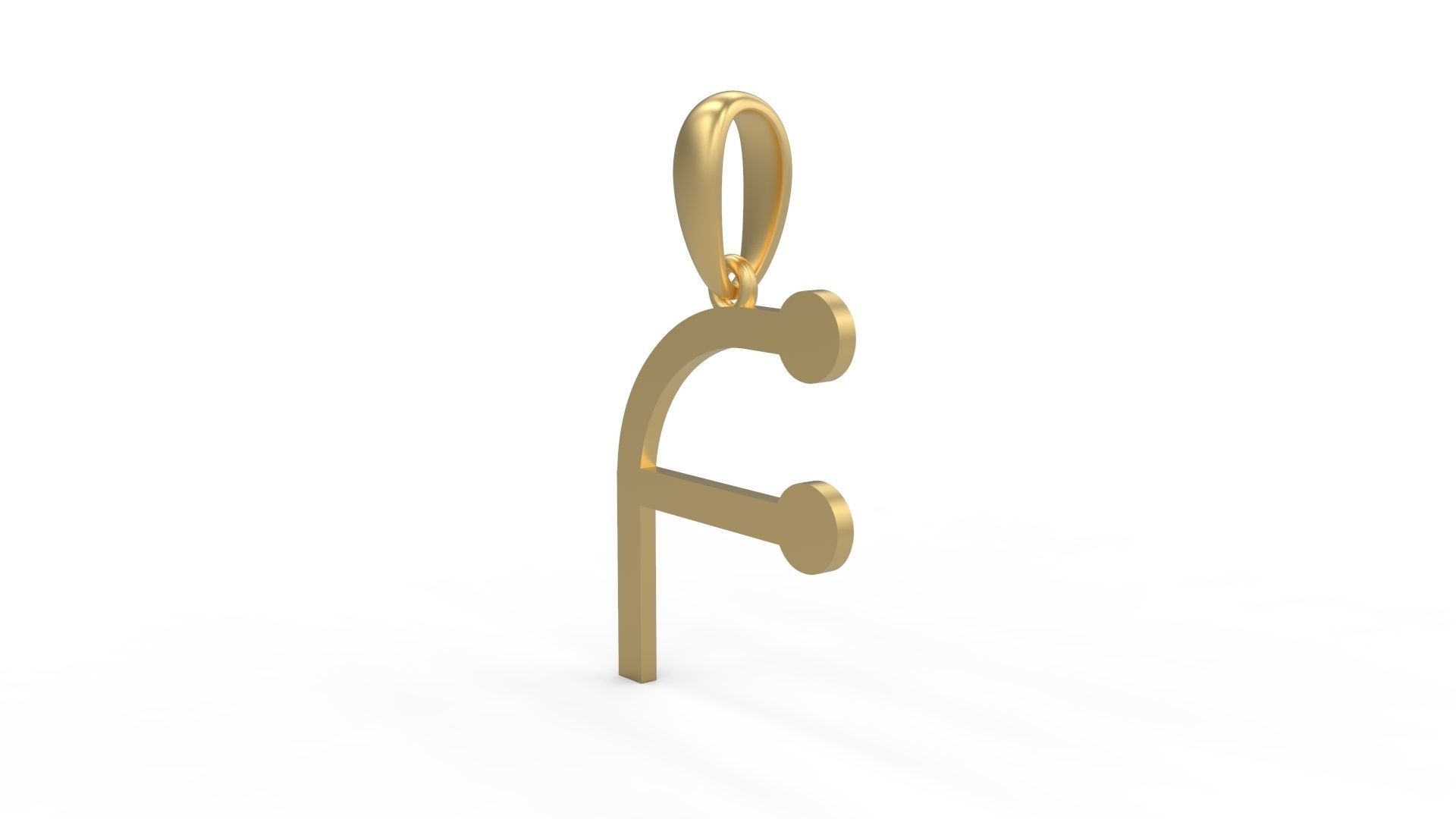 Initial Letters Pendant GLADWINDEMO F 3D print model_1