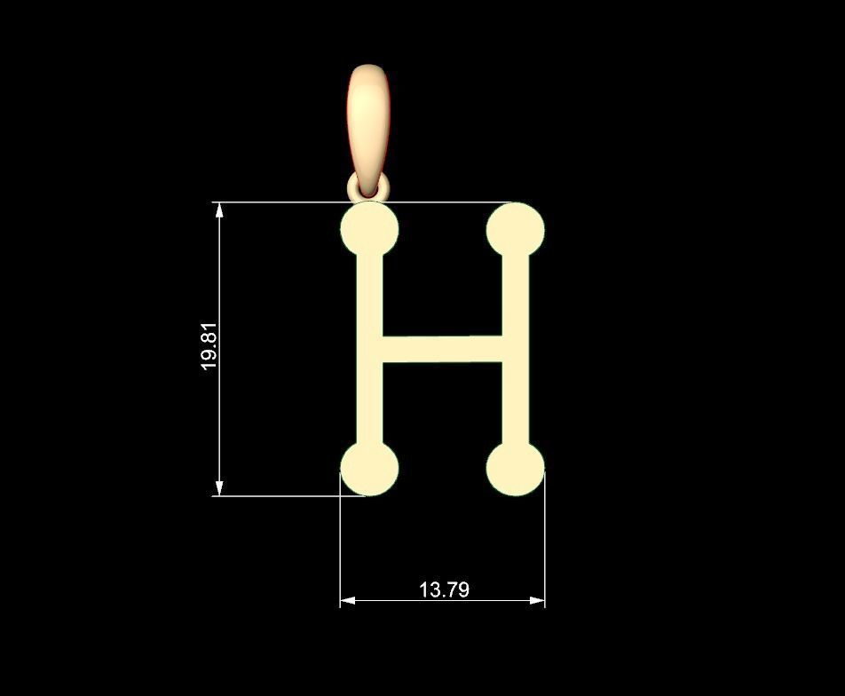 Initial Letters Pendant GLADWINDEMO H 3D print model_5