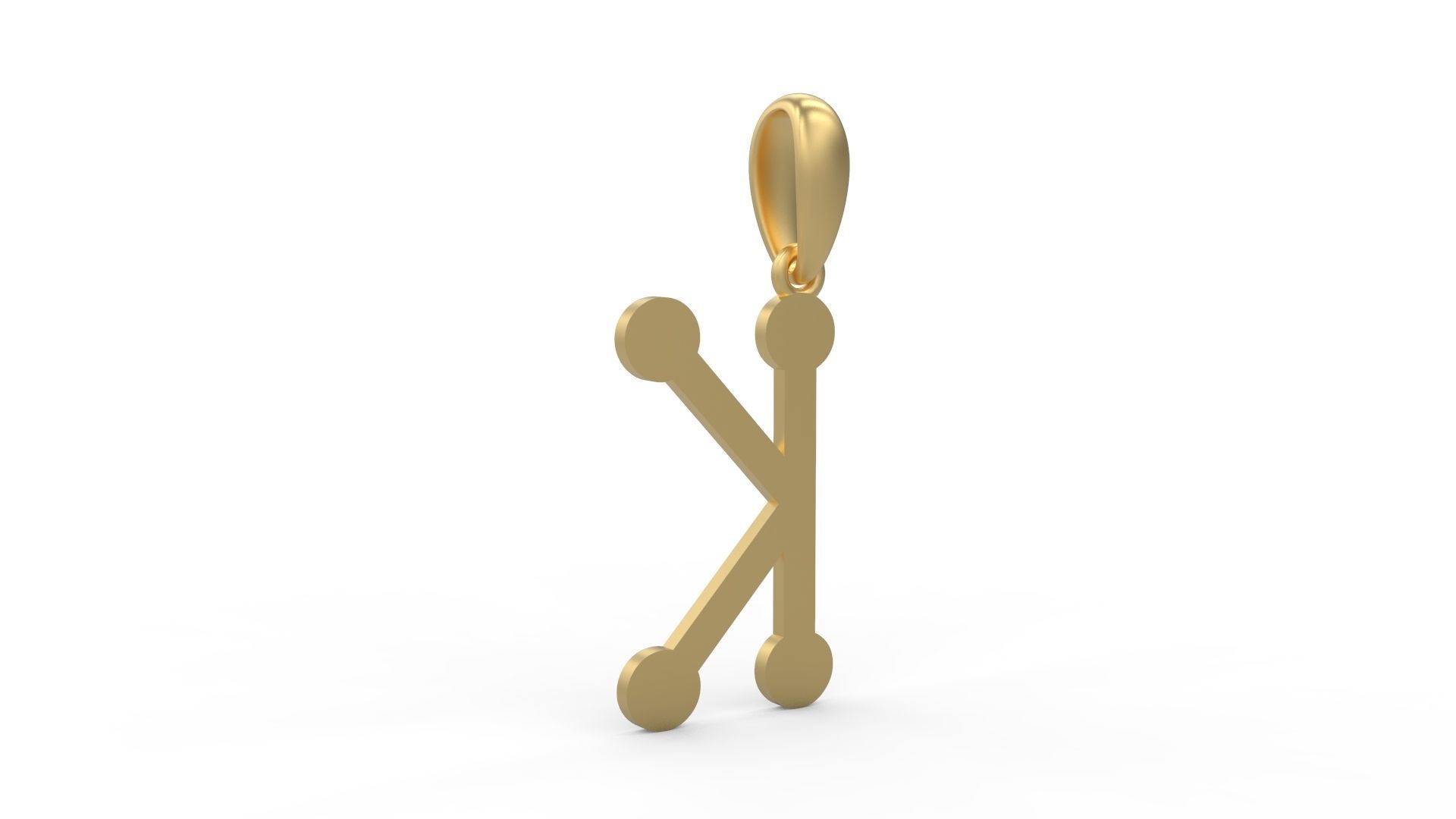Initial Letters Pendant GLADWINDEMO K 3D print model_3