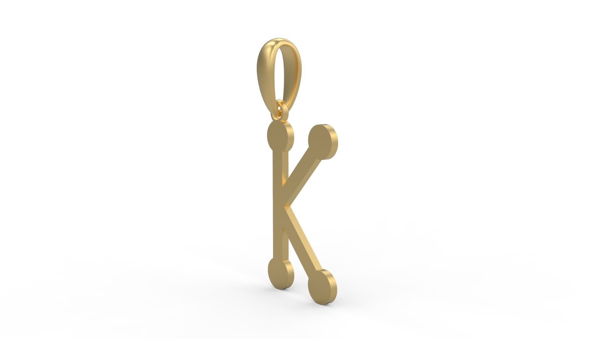 Initial Letters Pendant GLADWINDEMO K 3D print model_1