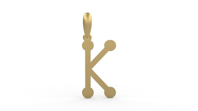 Initial Letters Pendant GLADWINDEMO K 3D print model