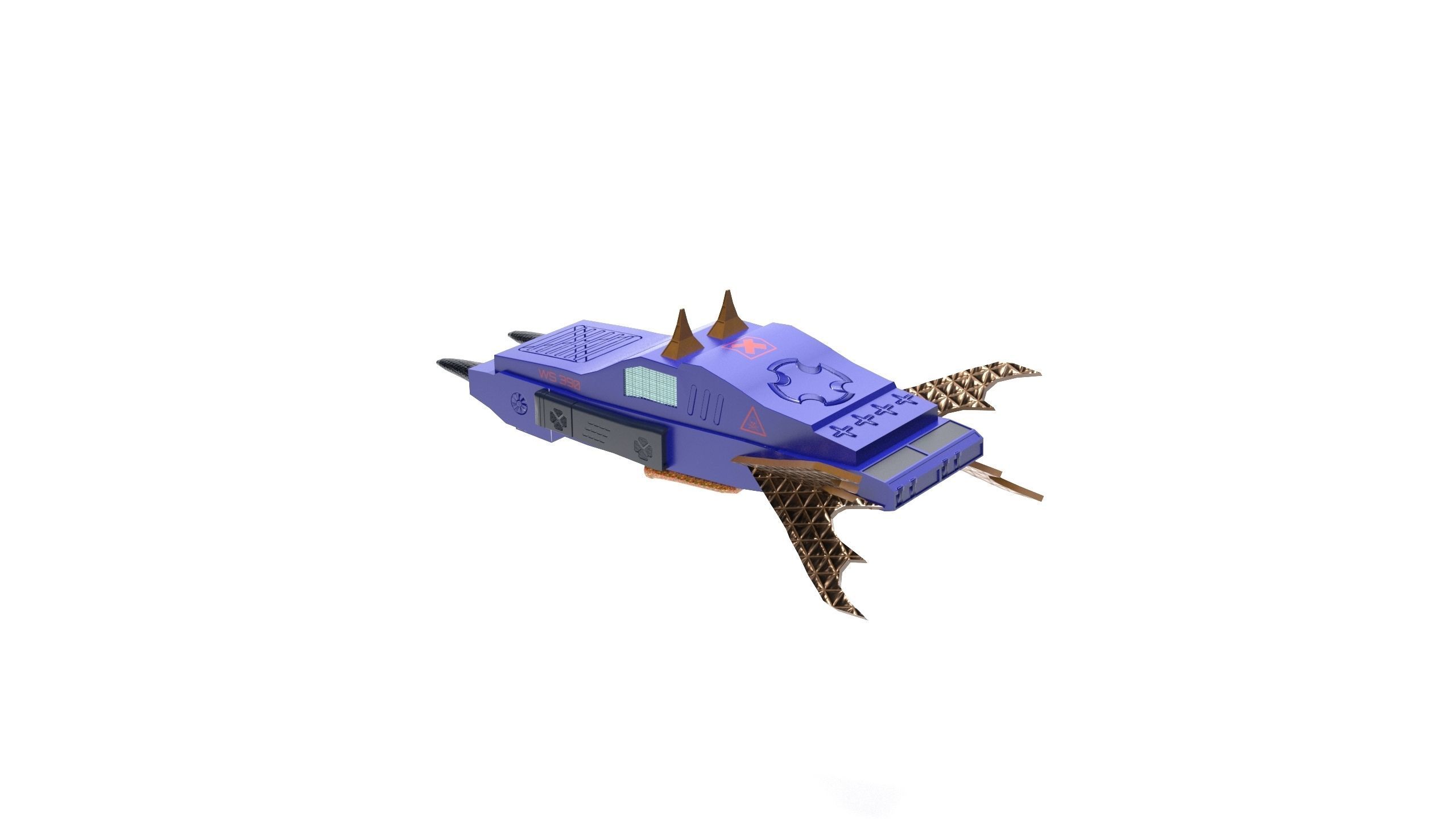 sci fi jet 3D model_2