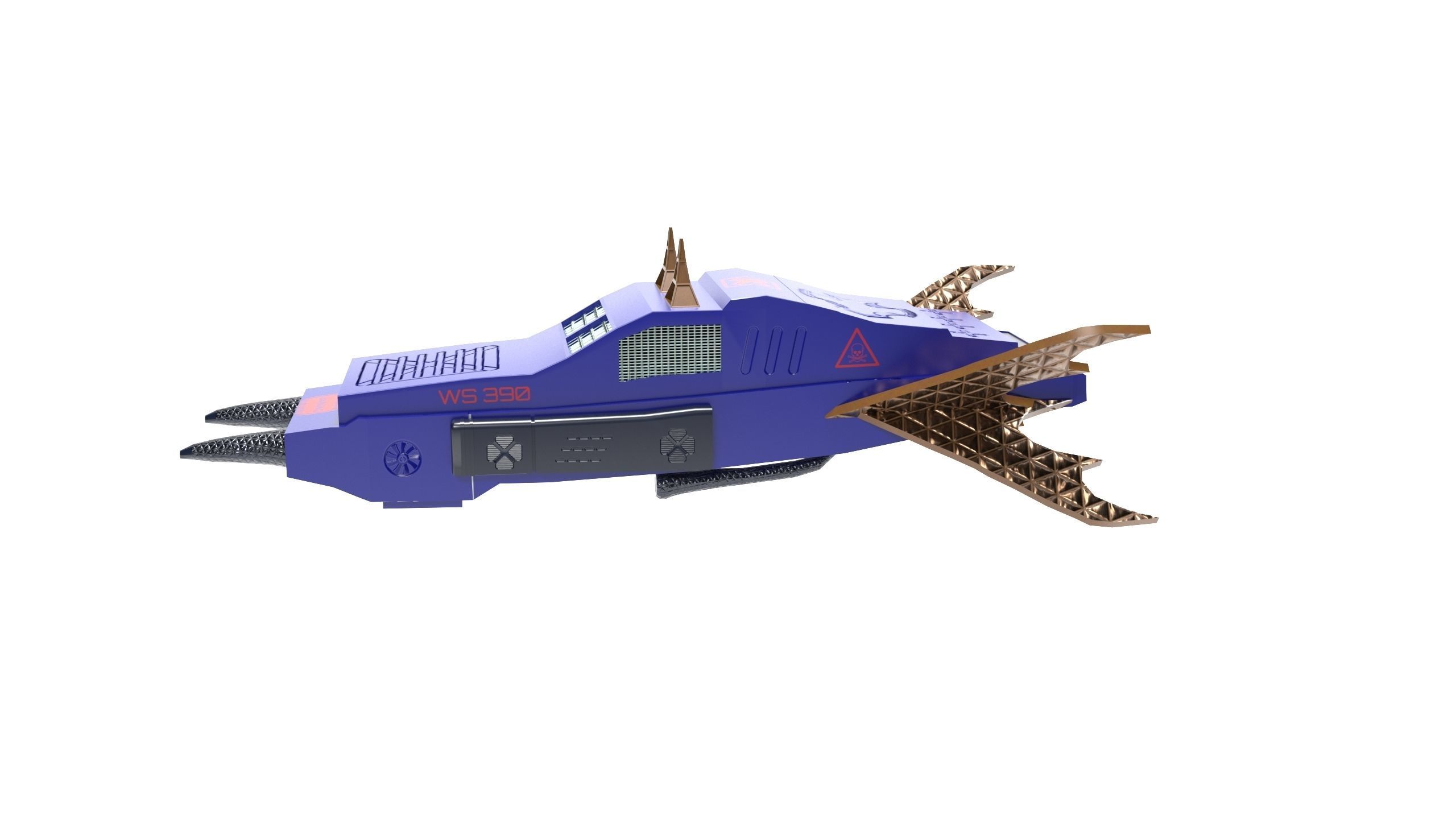 sci fi jet 3D model_5