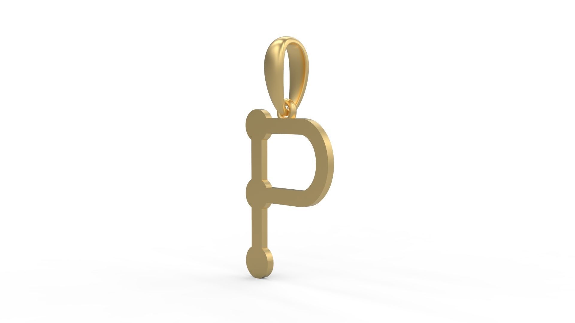 Initial Letters Pendant GLADWINDEMO P 3D print model_1