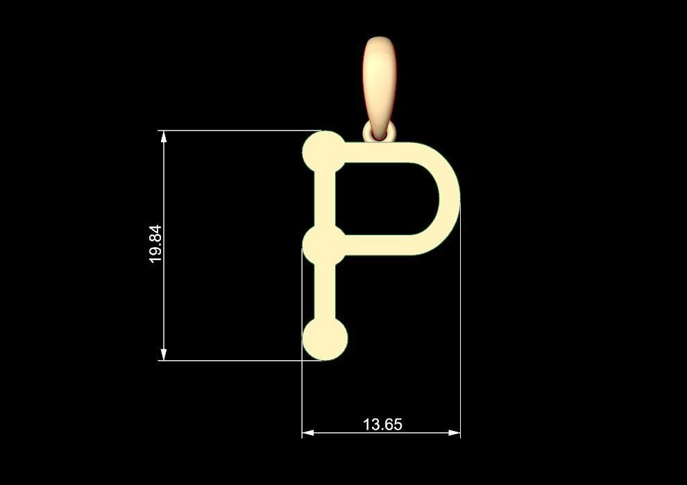 Initial Letters Pendant GLADWINDEMO P 3D print model_5